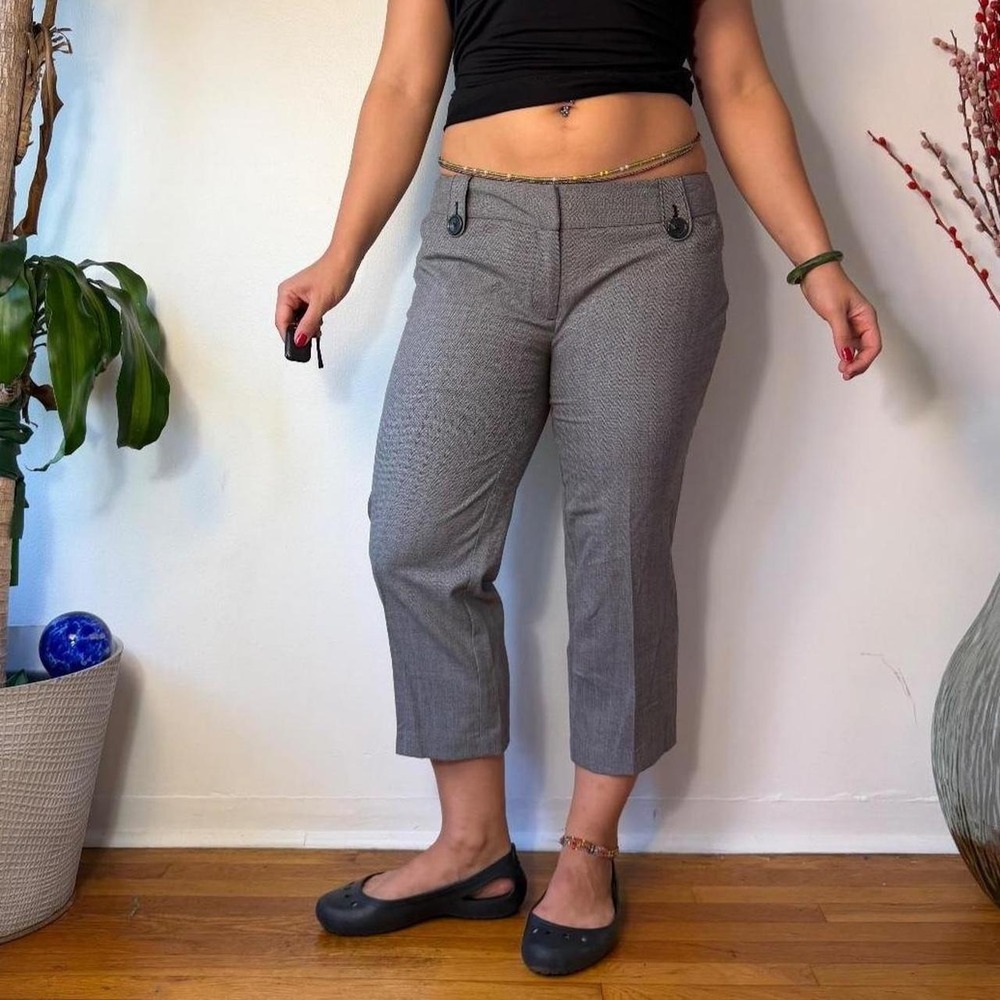 Apt 9 Grey Low Rise Trouser Capris Office Siren Workwear Pants 12
